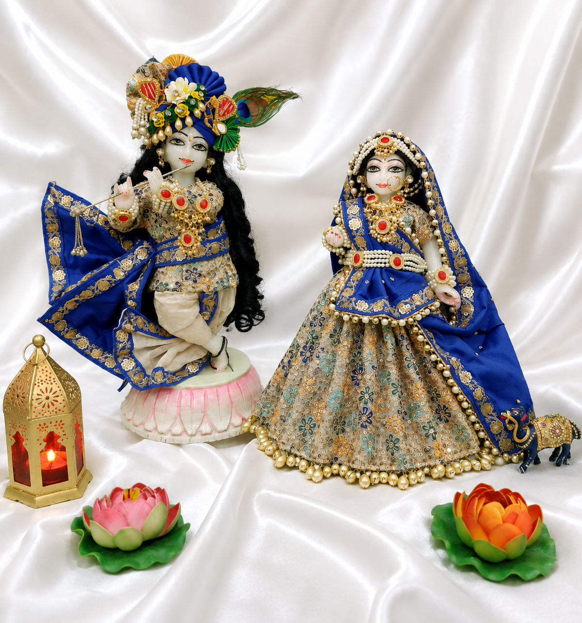Radha Krishna silk dress heavy embroidery