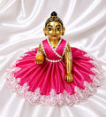 Handmade Pink Laddu Gopal Dress with White Lace | Designer Kanha Poshak for Bal Gopal