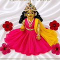 Handmade Pink & Yellow Laddu Gopal Dress with Dupatta | Designer Bal Gopal Poshak for Krishna Ji