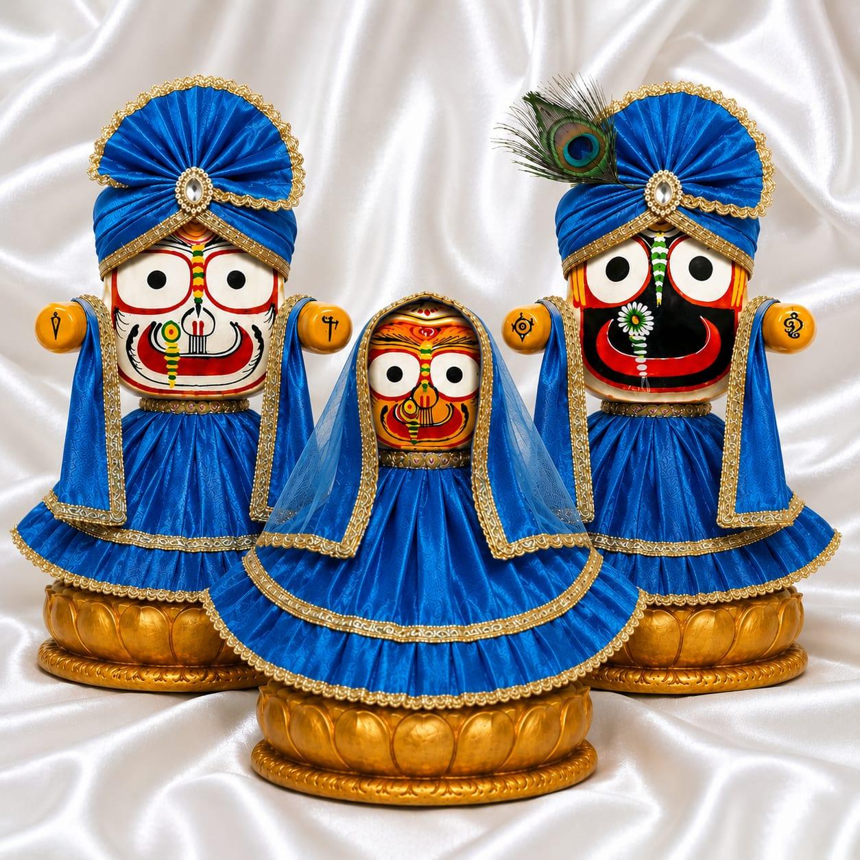 Handcrafted Blue Jagannath Dress Set | Puri Jagannath Vastra for Balabhadra & Subhadra | Krishna Ethnic