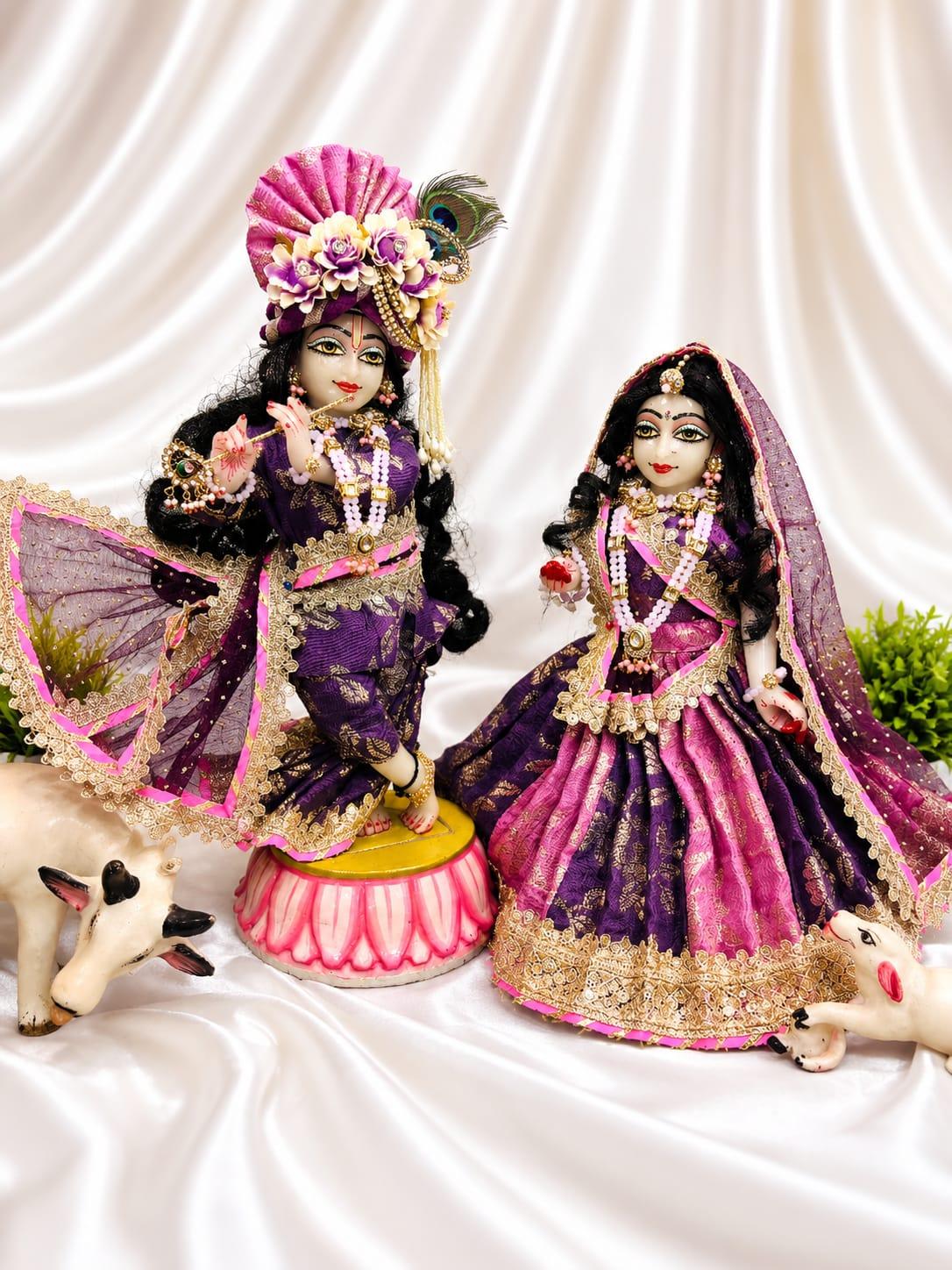 Designer Radha Krishna Dress (Poshak) for Idols | Premium Handmade Vastra | Krishna Ethnic
