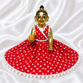 Red Polka Dot Summer Dress for Laddu Gopal | Soft Cotton Poshak for laddu Gopal