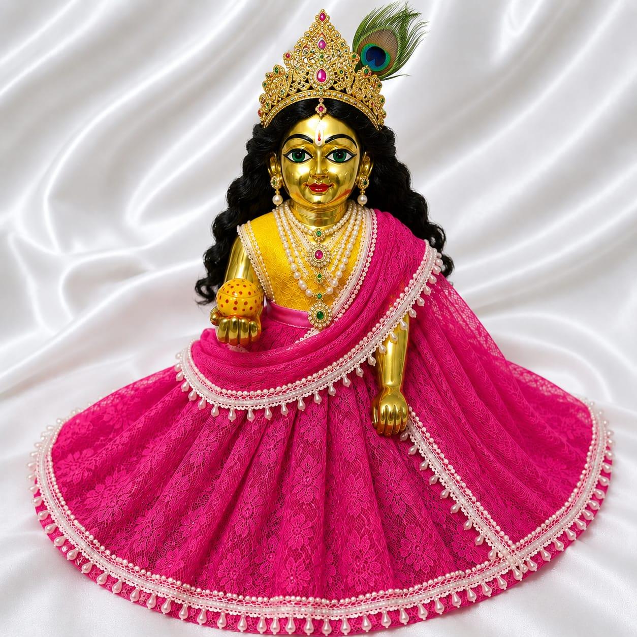 Premium Pink Laddu Gopal Dress | Handmade Designer Kanha Poshak for Bal Gopal | Krishna Ethnic