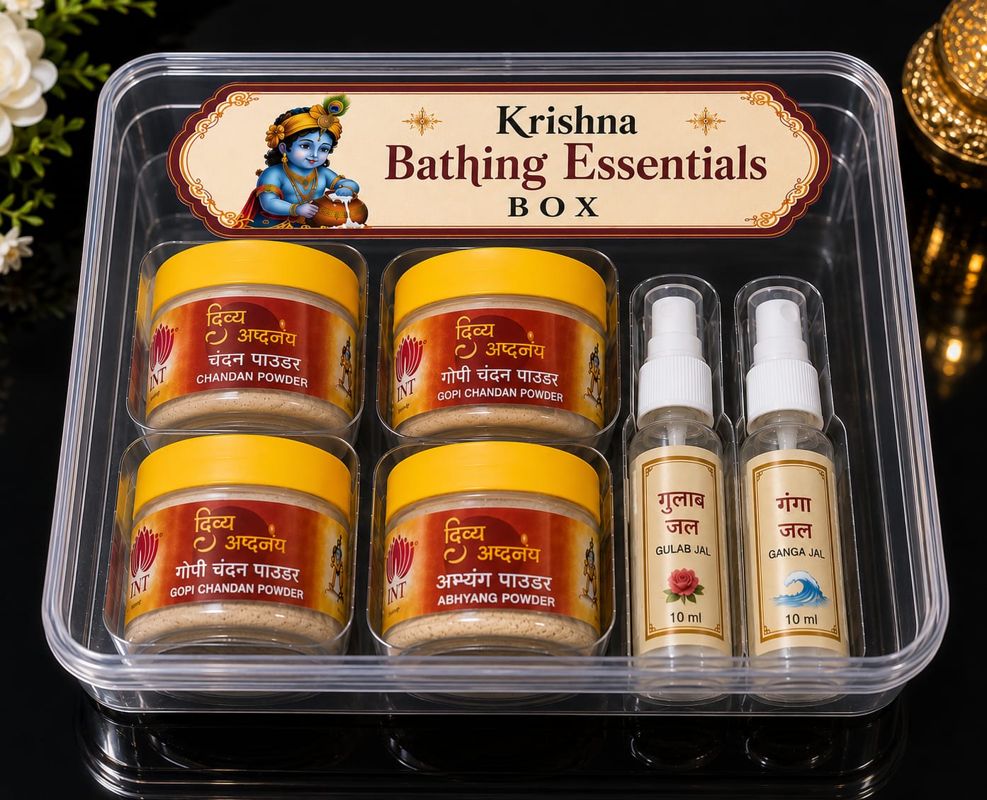Krishna Bathing Essentials Box | Original Mathura Vrindavan Pooja Kit for Laddu Gopal Abhishek