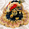 Laddu Gopal Designer Dress with Mukut & Peacock Feather | Krishna Ethnic