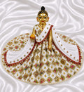 White Floral Laddu Gopal Dress with Dupatta | Premium Krishna Poshak