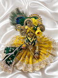 Janmasthami special mustard yellow green dress for laddu gopal with pagdi