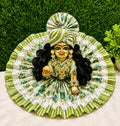 laddu gopal green and white combo dress