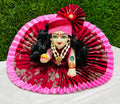 pink and red combo dress for ladu gopal with pagdi