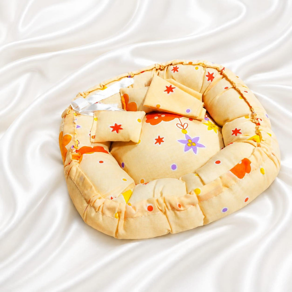 Cute Red Cozy Bed for Laddu Gopal | Soft Handmade Bal Gopal Nest Bed