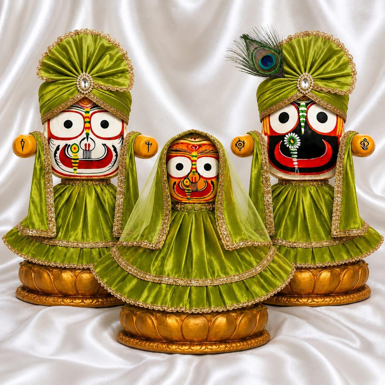 Handcrafted Blue Jagannath Dress Set | Puri Jagannath Vastra for Balabhadra & Subhadra | Krishna Ethnic