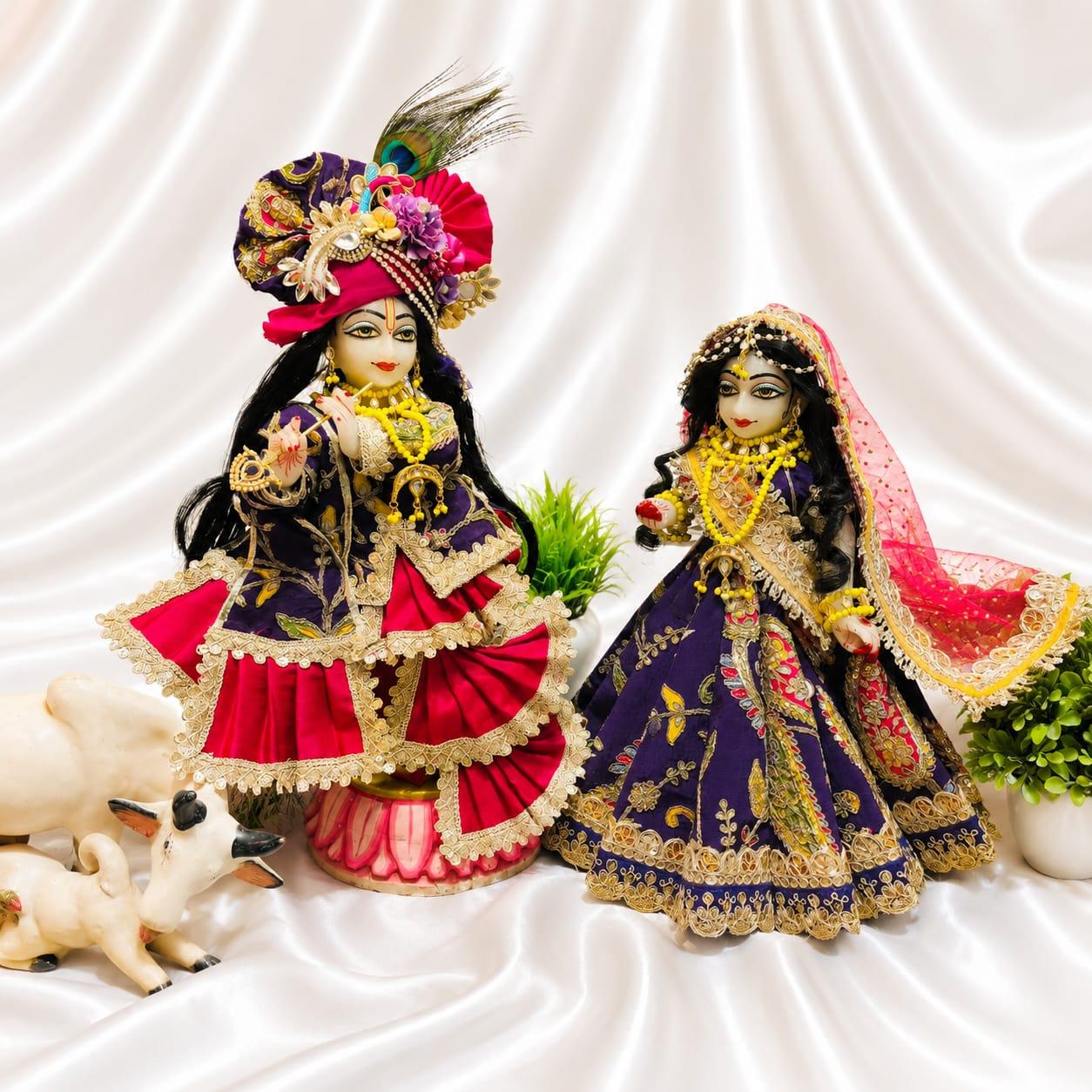 Premium Radha Krishna Dress Set | Designer Yugal Sarkar Poshak Online