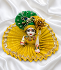 yellow cotton dress for laddu gopal with pagdi