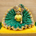 green and yellow combo dress for laddugopal  with pagdi