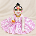 Bow dress for laddu gopal in satin fabric