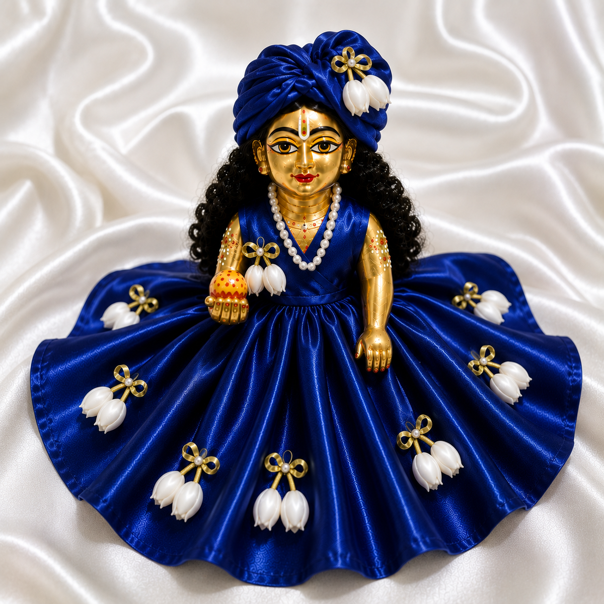 Royal blue tulip dress for laddu gopal