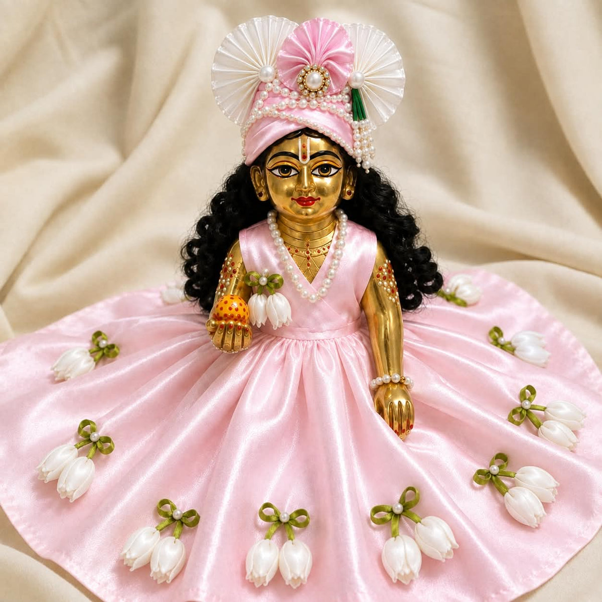 Pink tulip dress for laddu gopal