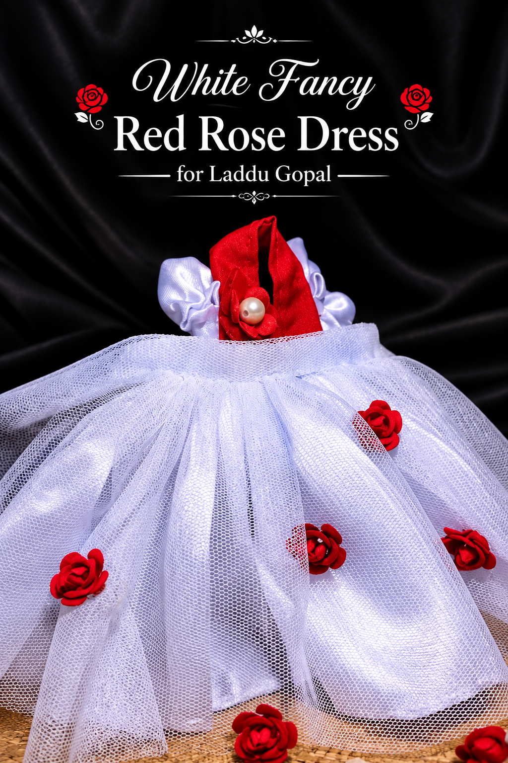 Red rose fancy dress for laddu gopal