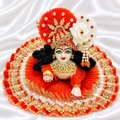 Orange silk with net combo dress  for laddu gopal