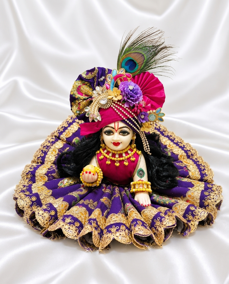Purple & red combo dress for laddu gopal