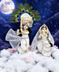 Sharad Purnima Special white poshak for RadhaKrishna yugal jodi